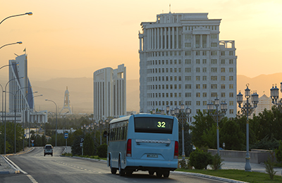 Sunset over Ashgabat, Turkmenistan